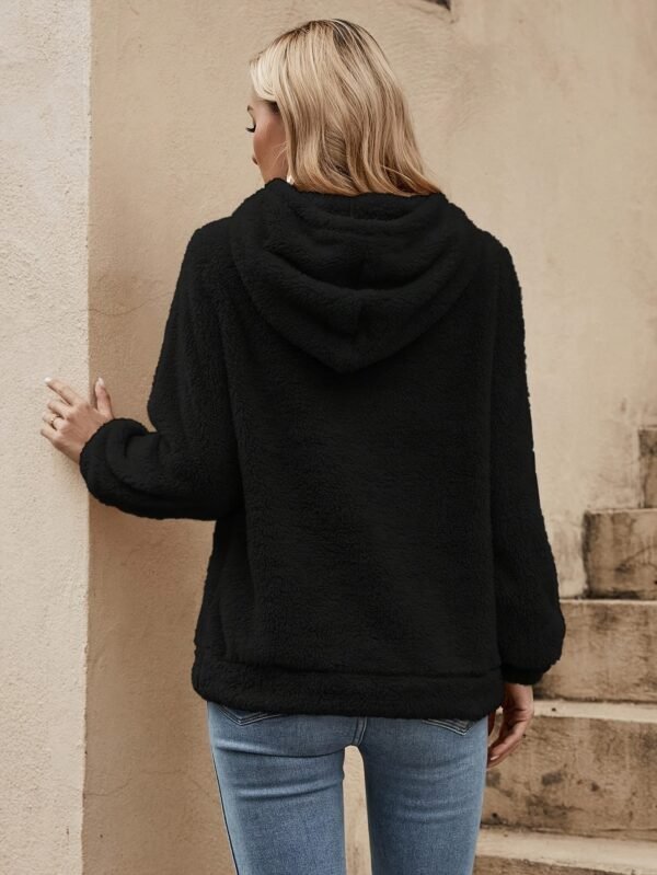 Sweat à capuche rouge décontracté pour femme - Manches longues, cordon de serrage, sweat-shirt avec poche avant (TEMU)