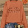 Pull confortable marron pour femme avec motif de montagne (TEMU)