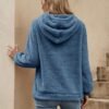 Sweat à capuche rouge décontracté pour femme - Manches longues, cordon de serrage, sweat-shirt avec poche avant (TEMU)