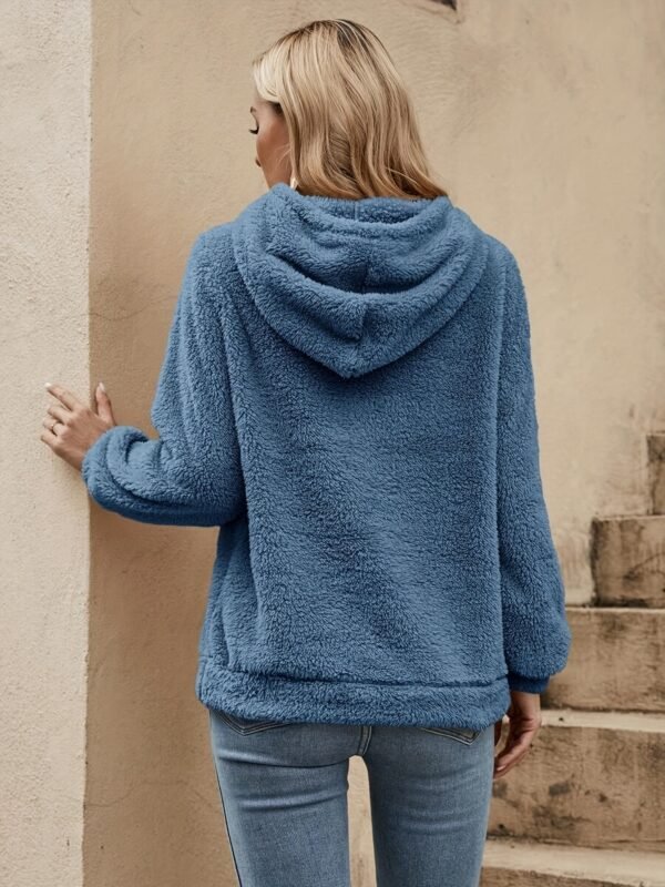 Sweat à capuche rouge décontracté pour femme - Manches longues, cordon de serrage, sweat-shirt avec poche avant (TEMU)