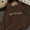 Sweat à capuche décontracté pour femmes avec impression de lettres "Enjoy the Little Things" (TEMU)