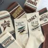 5 Paires de Chaussettes Vintage à Imprimé Lettres - (TEMU)