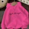 Sweat à capuche décontracté pour femmes avec impression de lettres "Enjoy the Little Things" (TEMU)