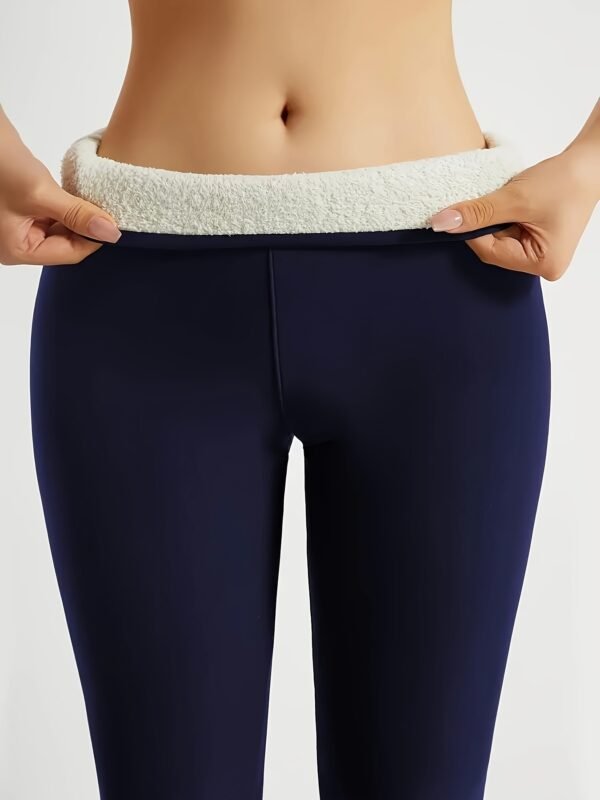 (TEMU) Collants Doux et Doublés en Polaire, Pantalons Longs à Taille Haute