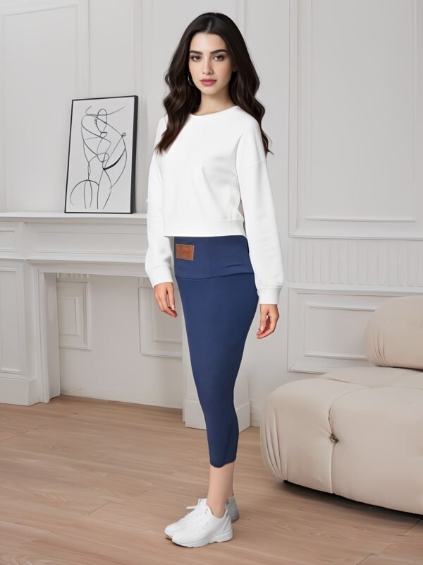 (TEMU) Collants Doux et Doublés en Polaire, Pantalons Longs à Taille Haute