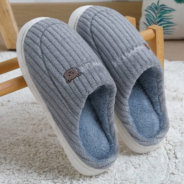 Chaussons d'intérieur- Enfiler avec dessus en tissu doux et semelle  antidérapante (TEMU)