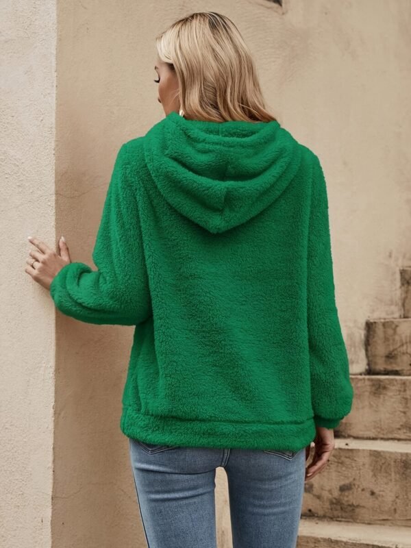 Sweat à capuche rouge décontracté pour femme - Manches longues, cordon de serrage, sweat-shirt avec poche avant (TEMU)