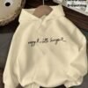 Sweat à capuche décontracté pour femmes avec impression de lettres "Enjoy the Little Things" (TEMU)