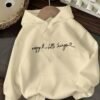 Sweat à capuche décontracté pour femmes avec impression de lettres "Enjoy the Little Things" (TEMU)