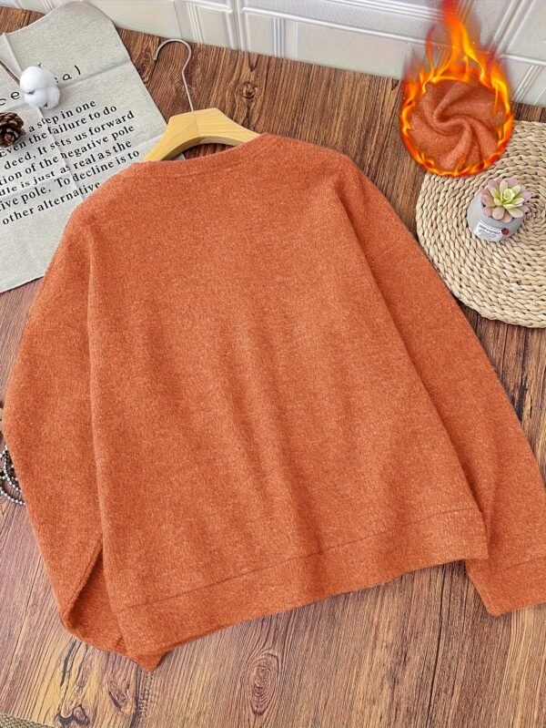 Pull confortable marron pour femme avec motif de montagne (TEMU)
