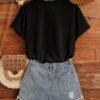 T-shirt décontracté à col rond pour femme avec impression de paysage(TEMU)