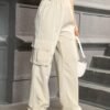 Pantalon cargo à jambe droite, pantalon résistant(TEMU)