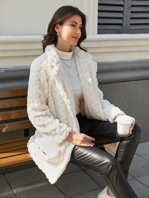 Manteau en Fausse Fourrure Ciblé pour Femmes (TEMU)