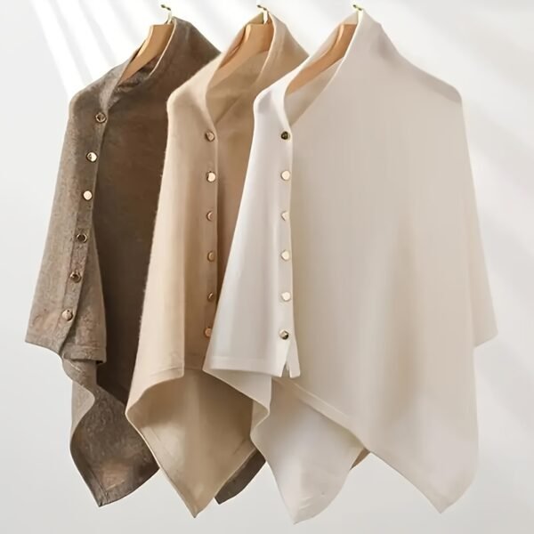 châle pour femme 100% laine - Châle et écharpe multifonctionnel élégant, minimaliste et de luxe avec fermeture à bouton-pression(TEMU)