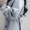 Manteau d'hiver beige pour femme - Blazer à col revers avec ceinture, manches courtes et structure rigide. Col en V (TEMU)