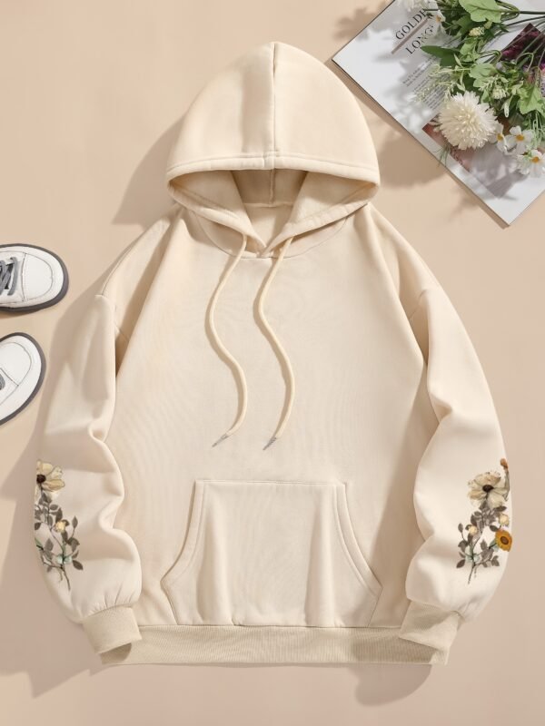 Sweat à Capuche Imprimé Floral pour Femme (TEMU)
