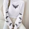 Pull Décontracté à Col Montant Papillon pour Femmes (TEMU)