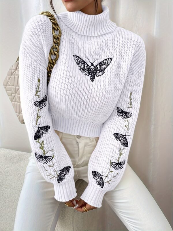 Pull Décontracté à Col Montant Papillon pour Femmes (TEMU)