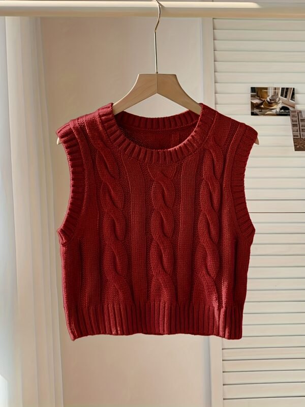 b2079cbd-8529-4374-8bf1-93f018dbe609 Haut sans manches élégant pour femmes - Tunique à col rond et courtes (TEMU)