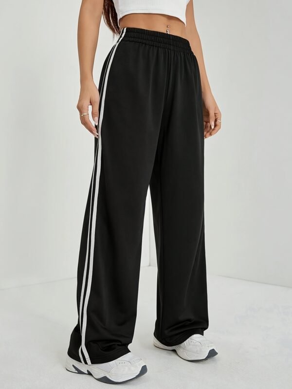 Pantalon décontracté et élégant à rayures latérales (TEMU)