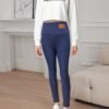 (TEMU) Collants Doux et Doublés en Polaire, Pantalons Longs à Taille Haute