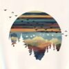 T-shirt décontracté à col rond pour femme avec impression de paysage(TEMU)
