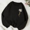 Sweat-shirt à imprimé marguerite(TEMU)