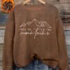 Pull confortable marron pour femme avec motif de montagne (TEMU)