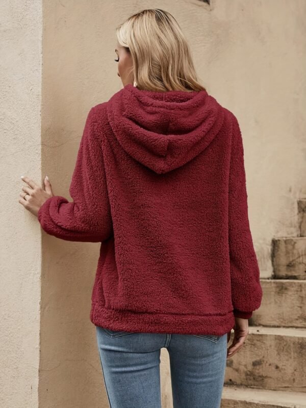 Sweat à capuche rouge décontracté pour femme - Manches longues, cordon de serrage, sweat-shirt avec poche avant (TEMU)