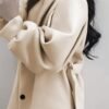 Manteau d'hiver beige pour femme - Blazer à col revers avec ceinture, manches courtes et structure rigide. Col en V (TEMU)