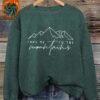 Pull confortable marron pour femme avec motif de montagne (TEMU)