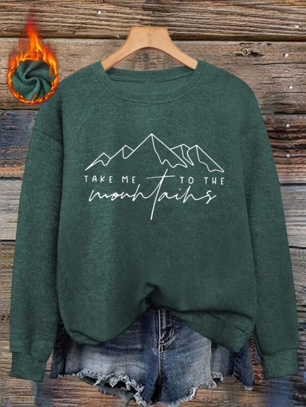 Pull confortable marron pour femme avec motif de montagne (TEMU)