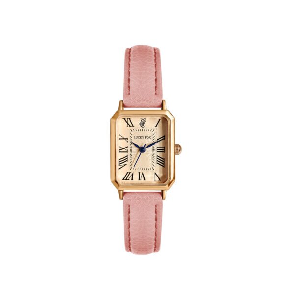 Montre à quartz élégante vintage carrée avec chiffres romains pour femme LUCKYFOX(TEMU)