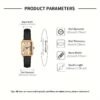 Montre à quartz élégante vintage carrée avec chiffres romains pour femme LUCKYFOX(TEMU)