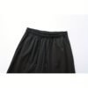 Pantalon taille haute pour femme avec ceinture à cordon, tissu élastique, poches latérales (TEMU)