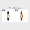 Montre à quartz élégante vintage carrée avec chiffres romains pour femme LUCKYFOX(TEMU)
