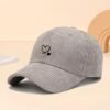 1pc Casquette en Velours Côtelé Imprimé Deux Cœurs pour Femmes (TEMU)