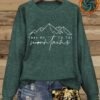 Pull confortable marron pour femme avec motif de montagne (TEMU)