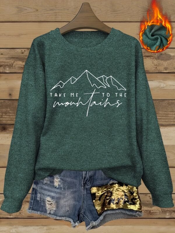 Pull confortable marron pour femme avec motif de montagne (TEMU)