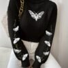 Pull Décontracté à Col Montant Papillon pour Femmes (TEMU)