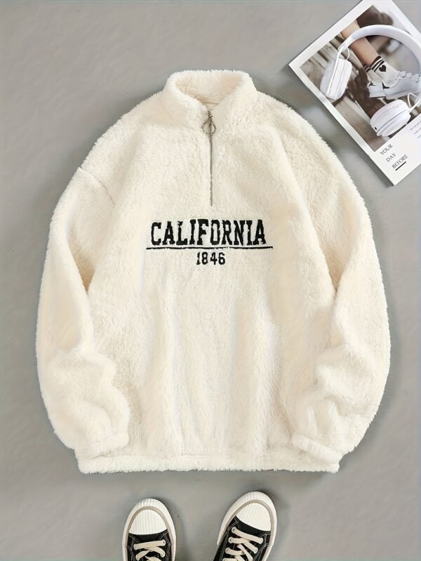 California 1846 Sweat-shirt pull à broder pour femmes - Pull à manches longues en polaire confortable avec capuche décontractée et col montant (TEMU)