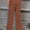 Pantalon cargo à jambe droite, pantalon résistant(TEMU)