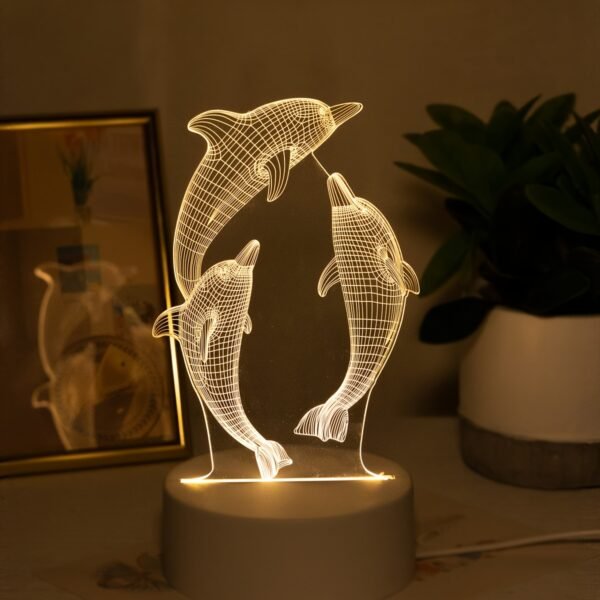 1pc Veilleuse Motif Créatif Dauphin Lampe de Chevet Créative (TEMU)