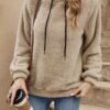 Sweat à capuche rouge décontracté pour femme - Manches longues, cordon de serrage, sweat-shirt avec poche avant (TEMU)
