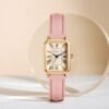 Montre à quartz élégante vintage carrée avec chiffres romains pour femme LUCKYFOX(TEMU)