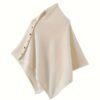 châle pour femme 100% laine - Châle et écharpe multifonctionnel élégant, minimaliste et de luxe avec fermeture à bouton-pression(TEMU)