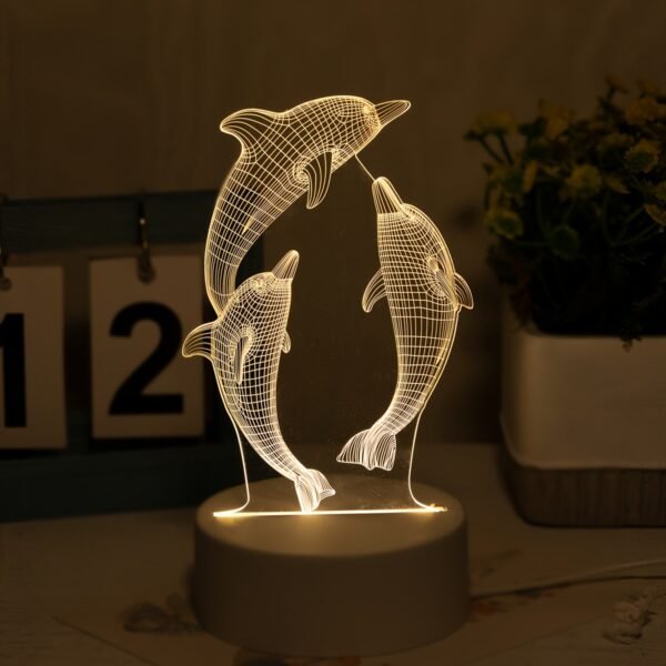 1pc Veilleuse Motif Créatif Dauphin Lampe de Chevet Créative (TEMU)