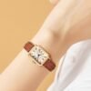 Montre à quartz élégante vintage carrée avec chiffres romains pour femme LUCKYFOX(TEMU)