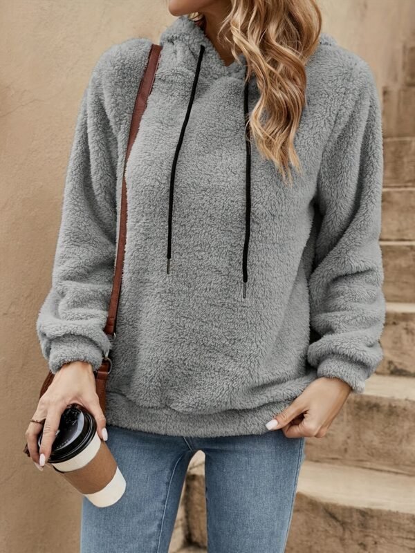 Sweat à capuche rouge décontracté pour femme - Manches longues, cordon de serrage, sweat-shirt avec poche avant (TEMU)